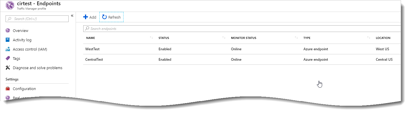 Traffic Manager Endpoints