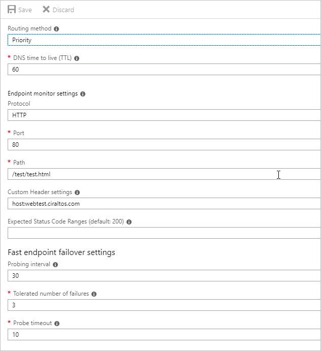 Traffic Manager Configuration