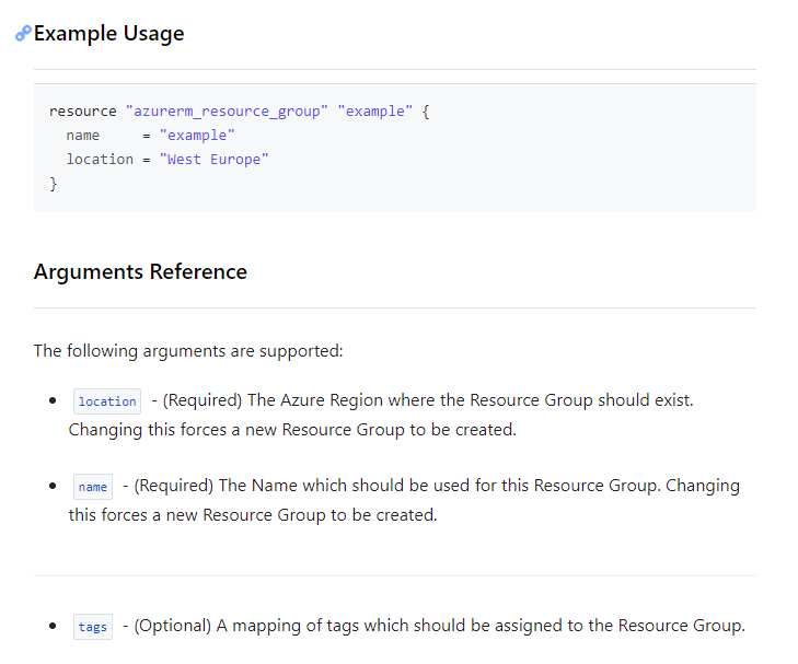Azure Resource Group Example