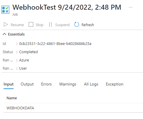 Webhook Job Summary